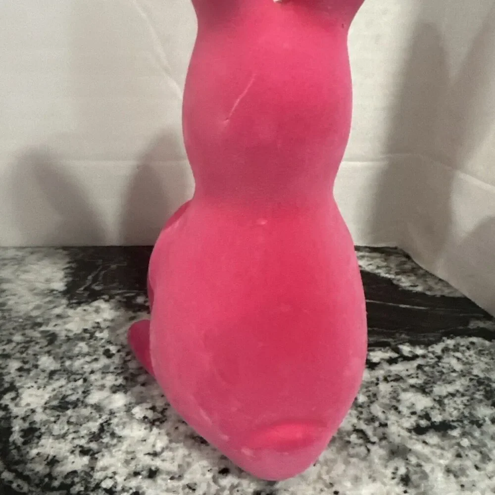 Bath & Body Works Bunny Rabbit Flocked Pink 3 Wick Candle Holder